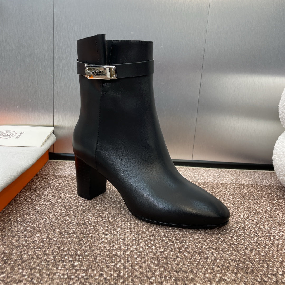 Hm Saint Germain Ankle Boot 65MM In Black Calfskin 975168