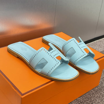 Hm 25 Oran Sandal Cloud Blue Perforate Epsom Leather