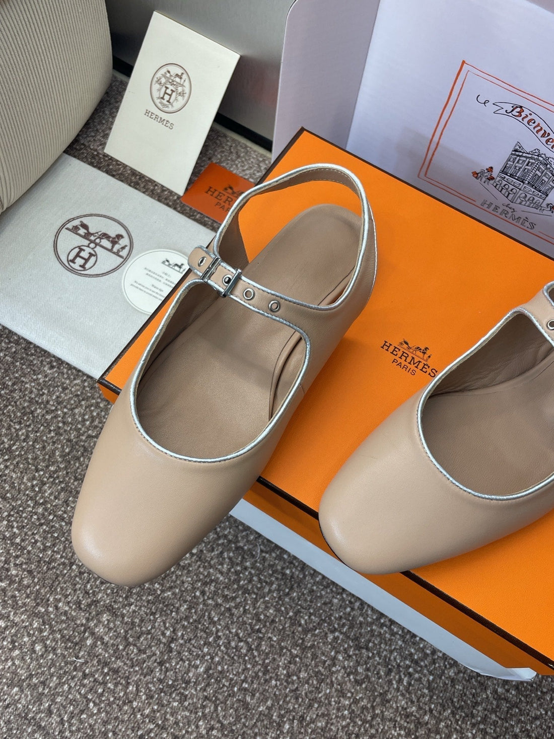 Hm 25 Kleo Slingback Beige Calfskin 372949