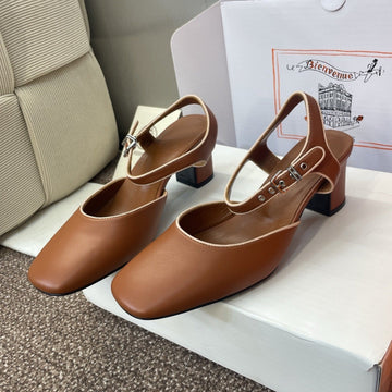 Hm 25 Kleo Slingback 6CM Brown Calfskin 372951