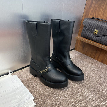 CD Ankle Punk-Inspired Women's Boots Black Cowhide