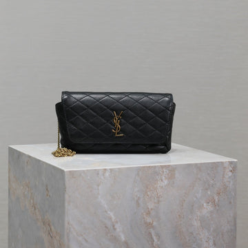 Gaby Phone Bag 19CM Black Quilted Leather Ghw
