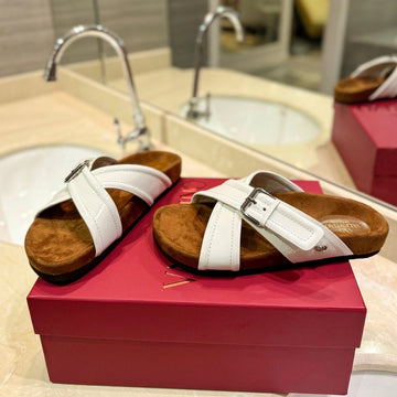 Crossover -- Strap White Calfskin Slide
