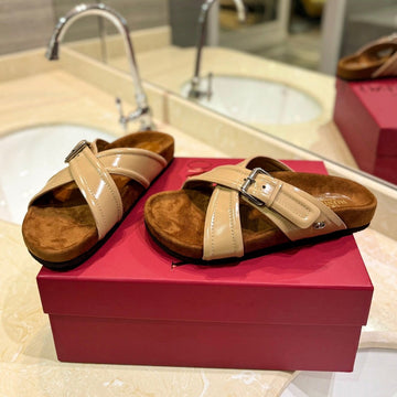 Crossover -- Strap Camel Brown Calfskin Slide