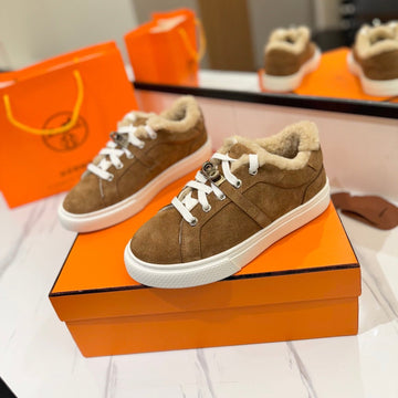 Hm Day Sneaker Brown With Wool Lining Suede 983052