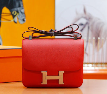 Constance 24 Red Epsom Leather Silver Hardware