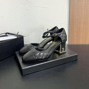 CC Mary Janes 55MM In Black Quilted Lambskin 949762