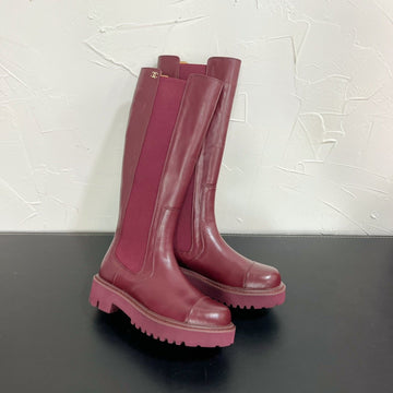 CC Chelsea High Boots In Burgundy Cowhide 949690