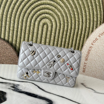 CC 26S Classic 11.12 Bag 25.5cm Light Grey Lambskin