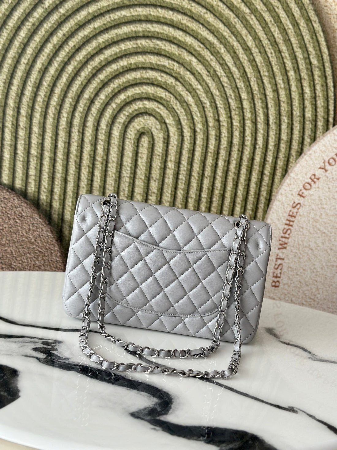 CC 26S Classic 11.12 Bag 25.5cm Light Grey Lambskin