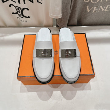 Iota Mule White Calfskin