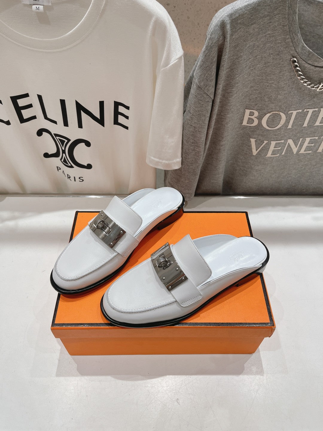 Iota Mule White Calfskin