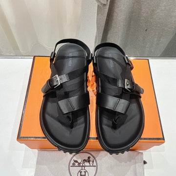 Sandal Braided 30 Black Calfskin