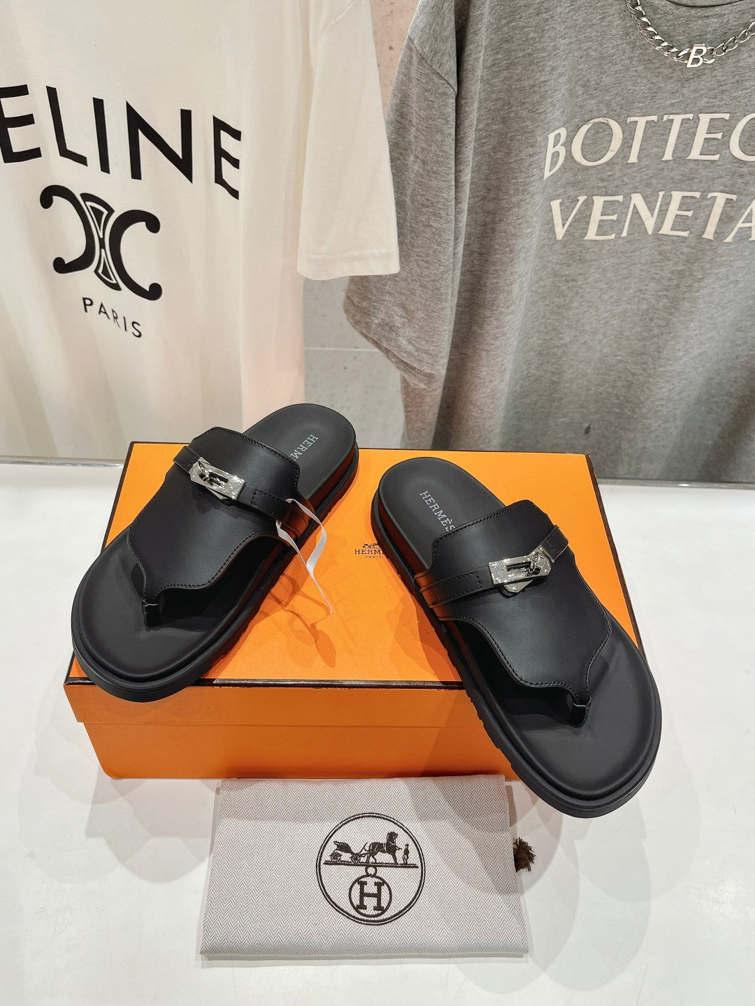 Empire Sandal Black Calfskin