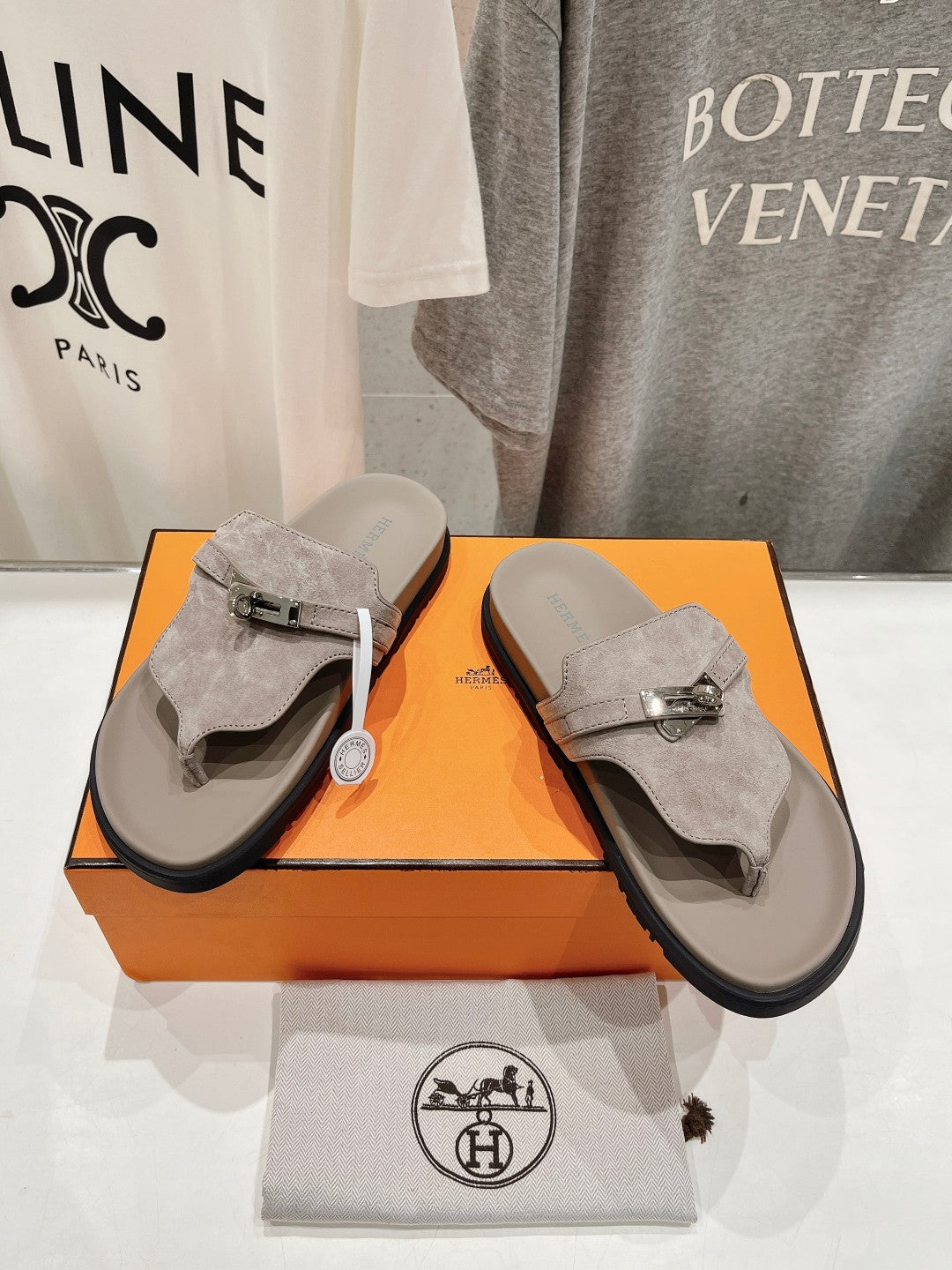 Empire Sandal Light Gray Suede