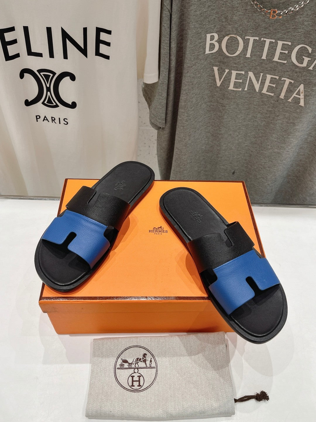 Izmir Sandal Black Mix Cobalt Lambskin