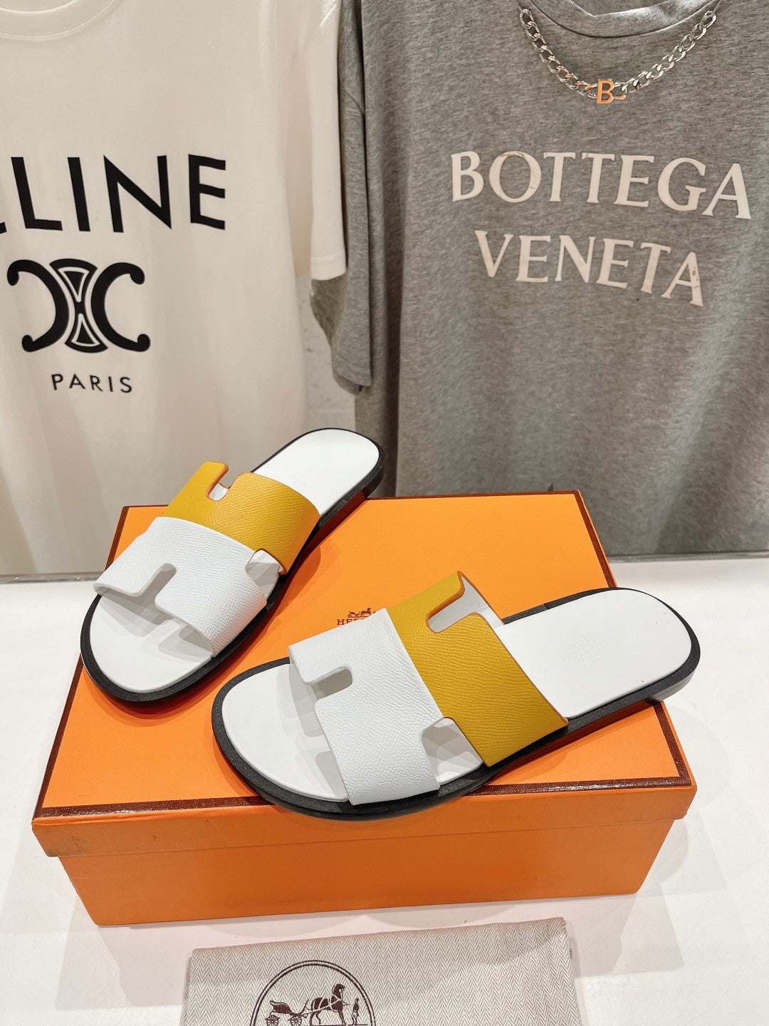 Izmir Sandal White Mix Yellow Lambskin