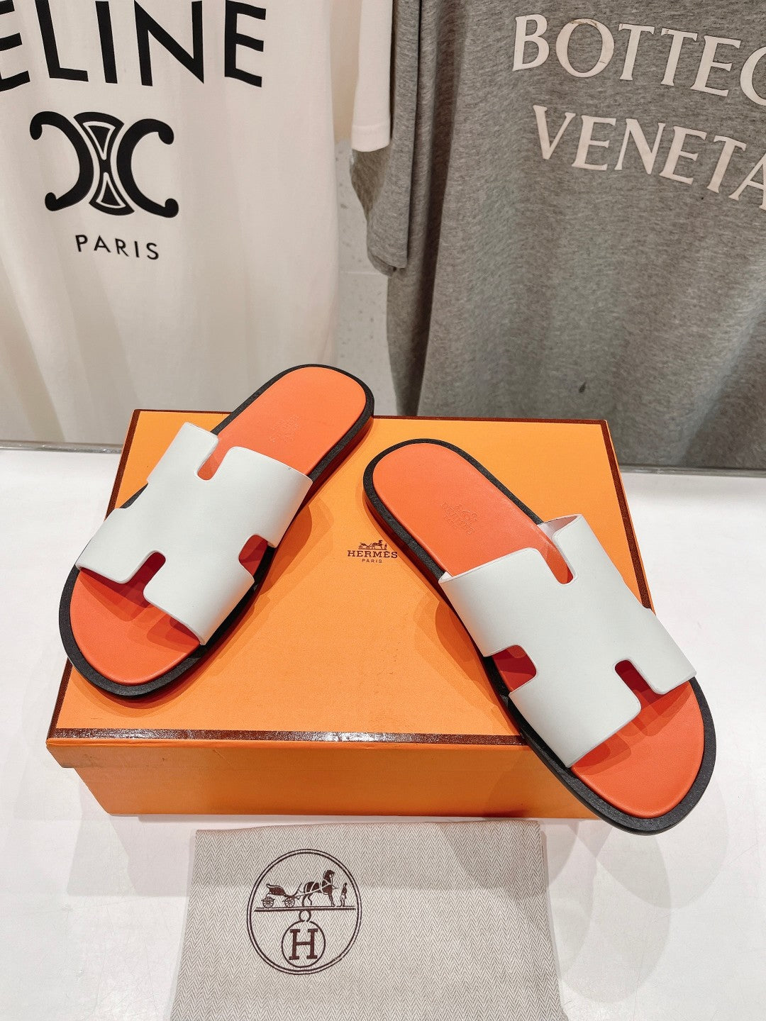 Izmir Sandal Light Orange Mix White Lambskin