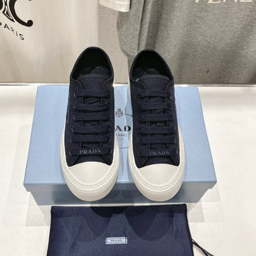Pra Printed Cotton Sneakers Baltic Blue Canvas