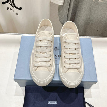 Pra Printed Cotton Sneakers White Canvas