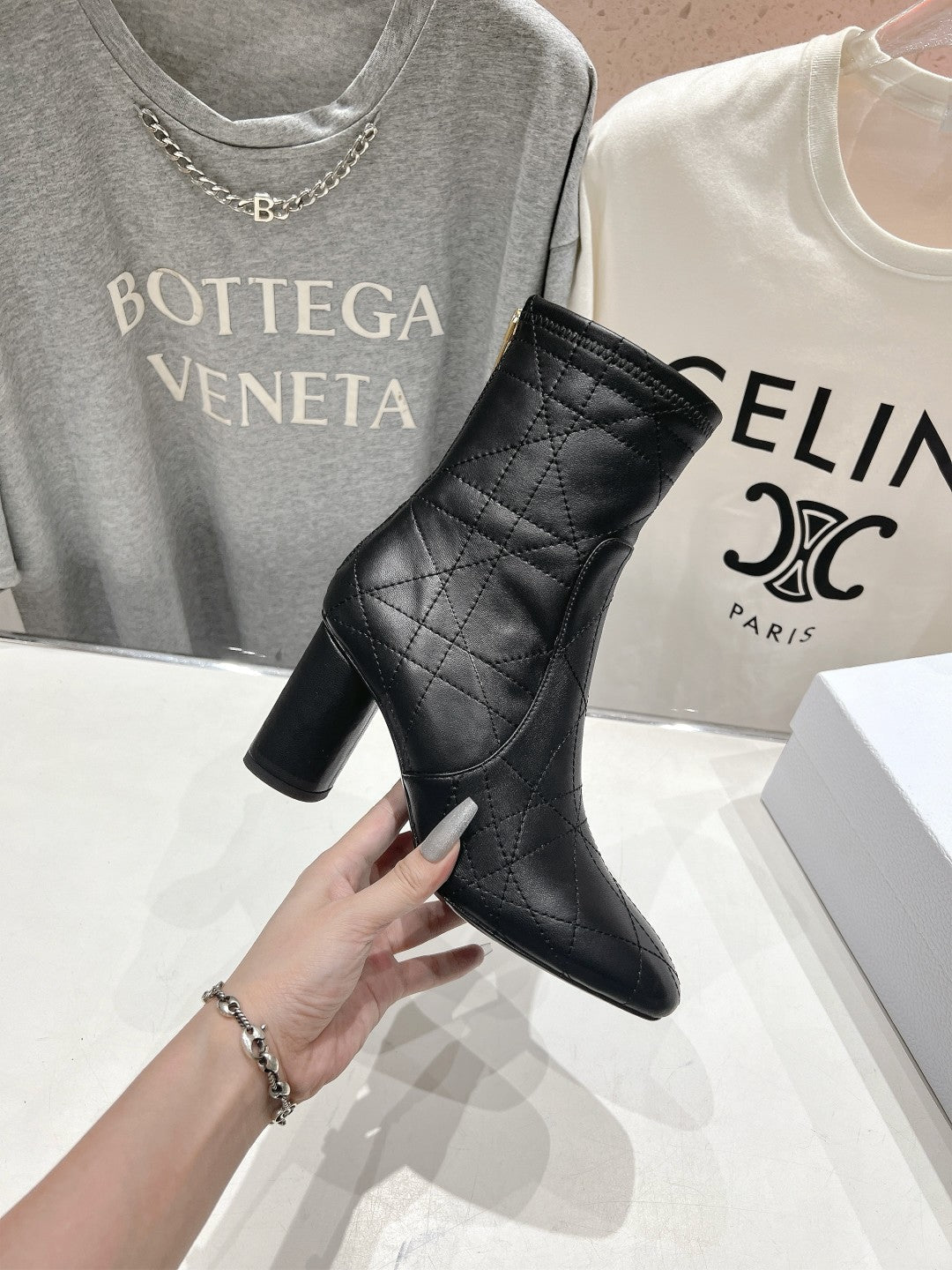 CD Ankle Boots 85MM Black Lambskin
