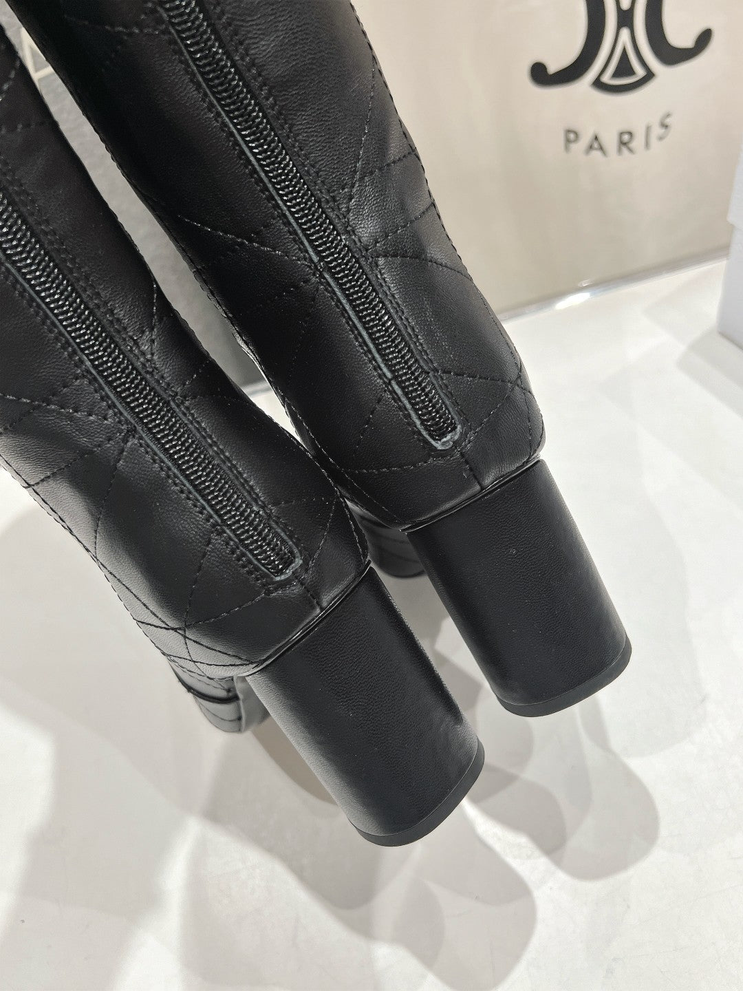 CD High Boots 85MM Black Lambskin