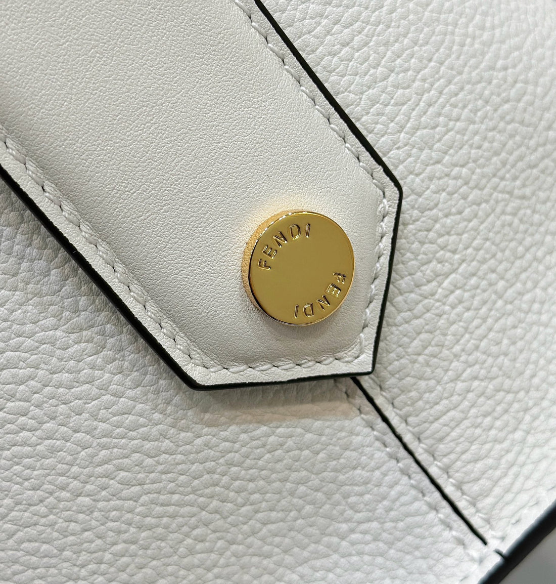 Fendi 27 Bag In White Calfskin With Gold Hardware