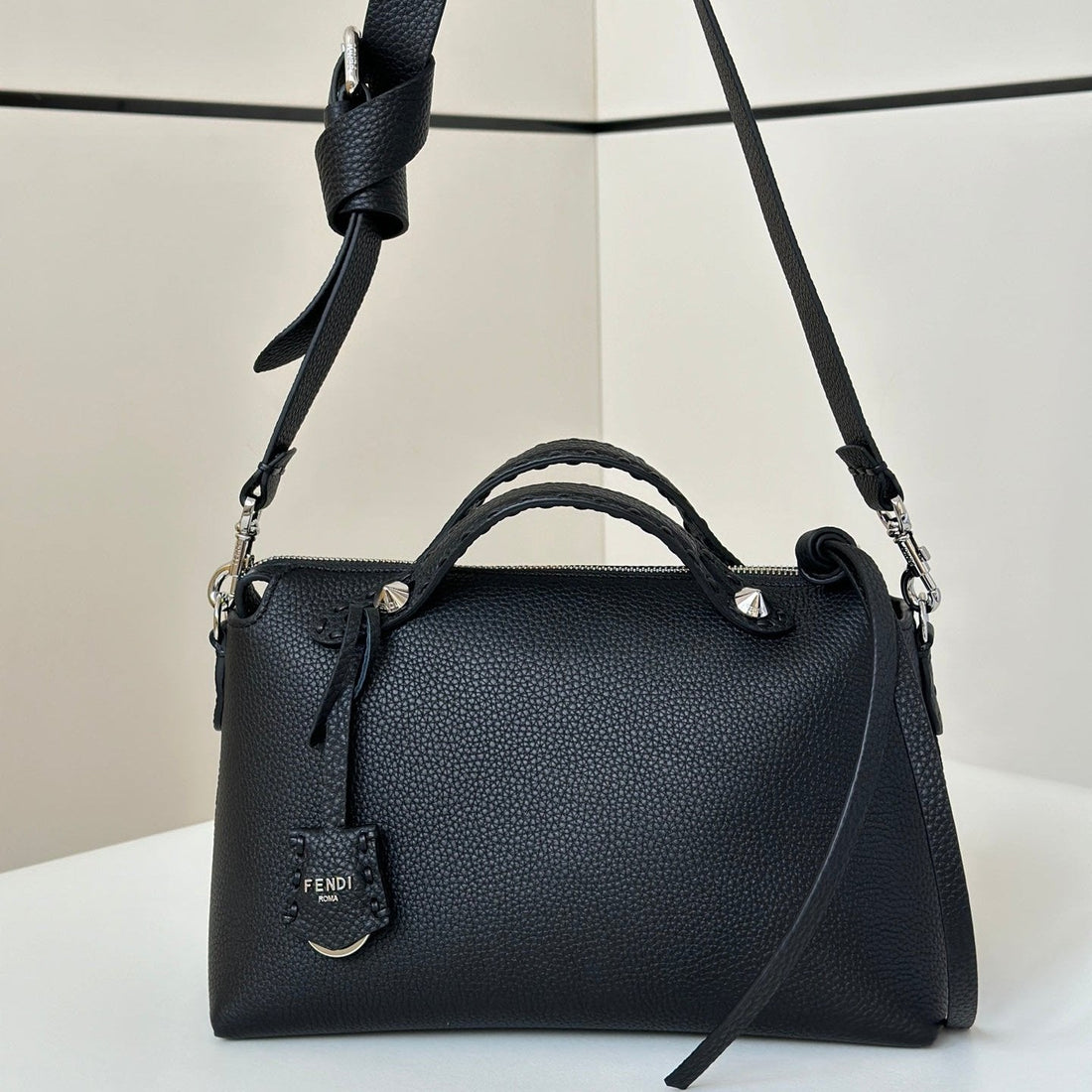 By The Way Selleria Large 29 Bag In Black Calfskin