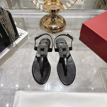 Viv 25 Thong Sandals Black Cowhide 334691
