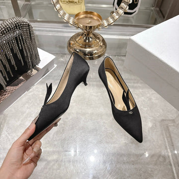 CD 26 Pump 35MM Black Silk Satin 592204