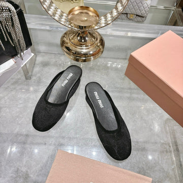 Miu Miu 26S Slippers Black Mesh 679835