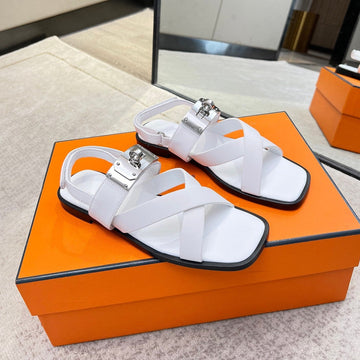 Ines Sandal White Calfskin