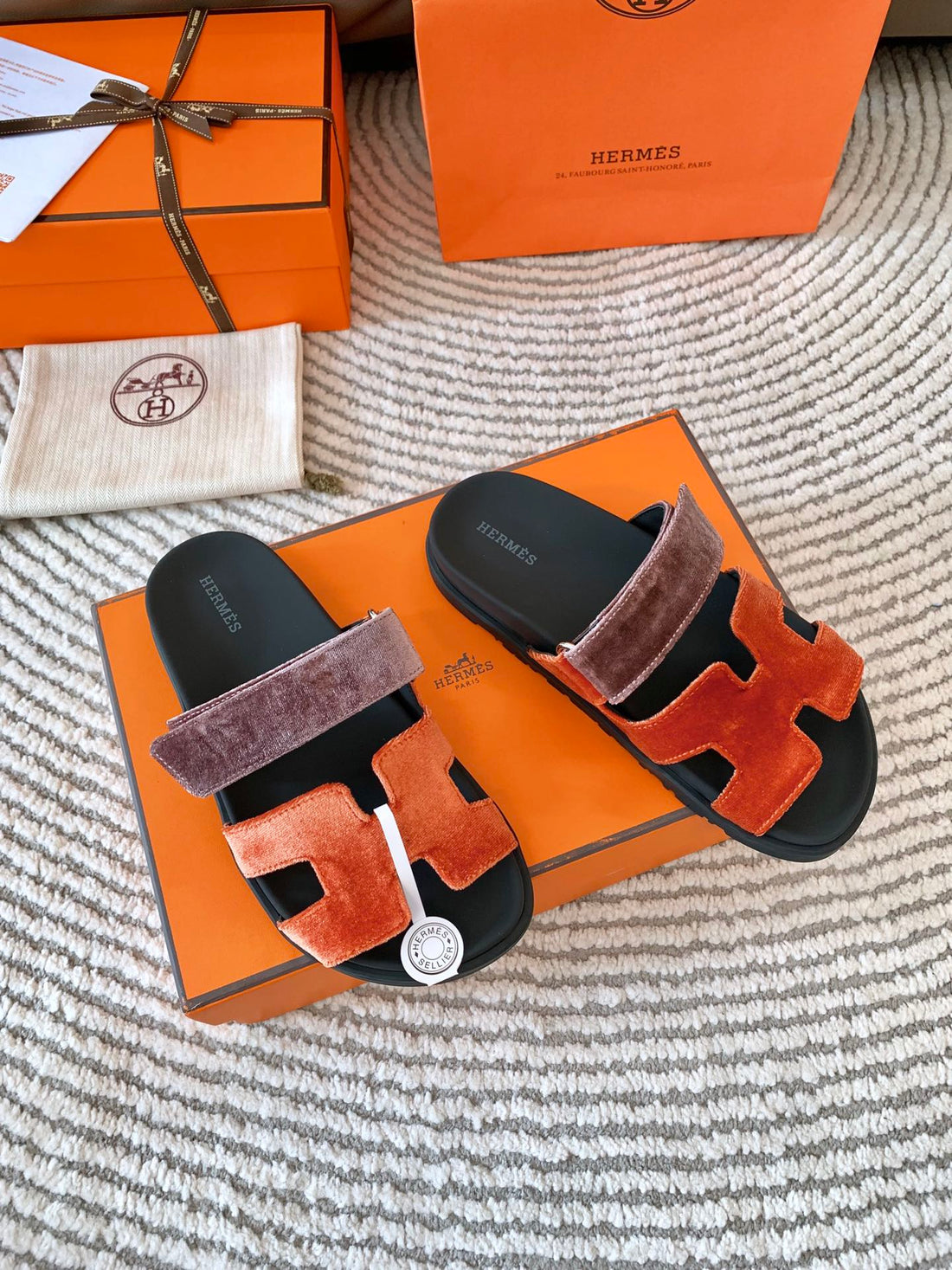 Hm Chypre Sandal Red Orange Mix Purple Corduroy 963557
