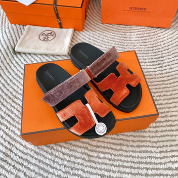 Hm Chypre Sandal Red Orange Mix Purple Corduroy 963557
