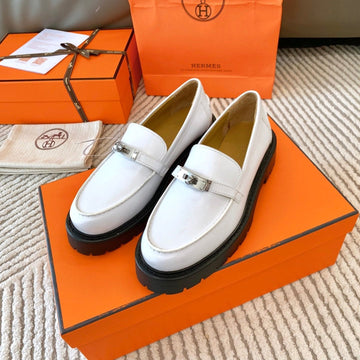 Hm Icone Loafer White Nappa Goat Leather 963173