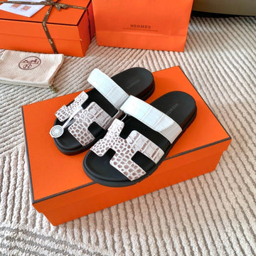 Hm Chypre Sandal Ombre White Earth Brown Cowhide 963213