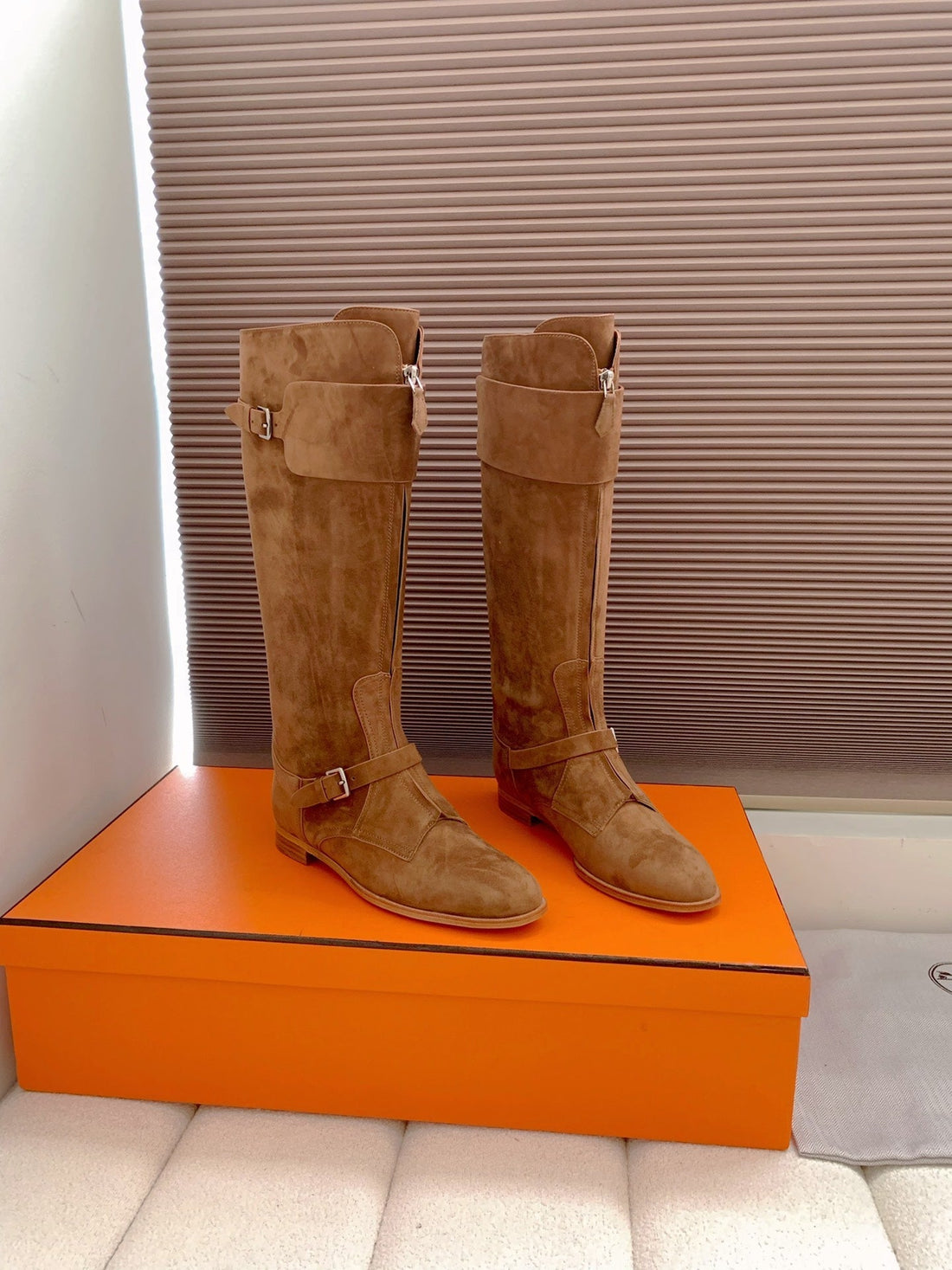 Hm Riding Boots Clay Brown Suede 464360