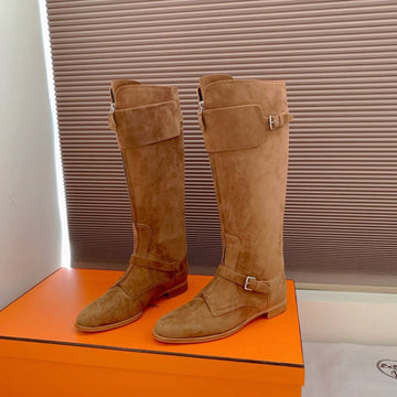 Hm Riding Boots Clay Brown Suede 464360