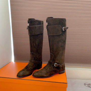 Hm Riding Boots Dark Chocolate Suede 464362