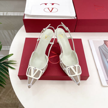 Vlogo Signature Slingback Pump White Toile Iconographe Raffia