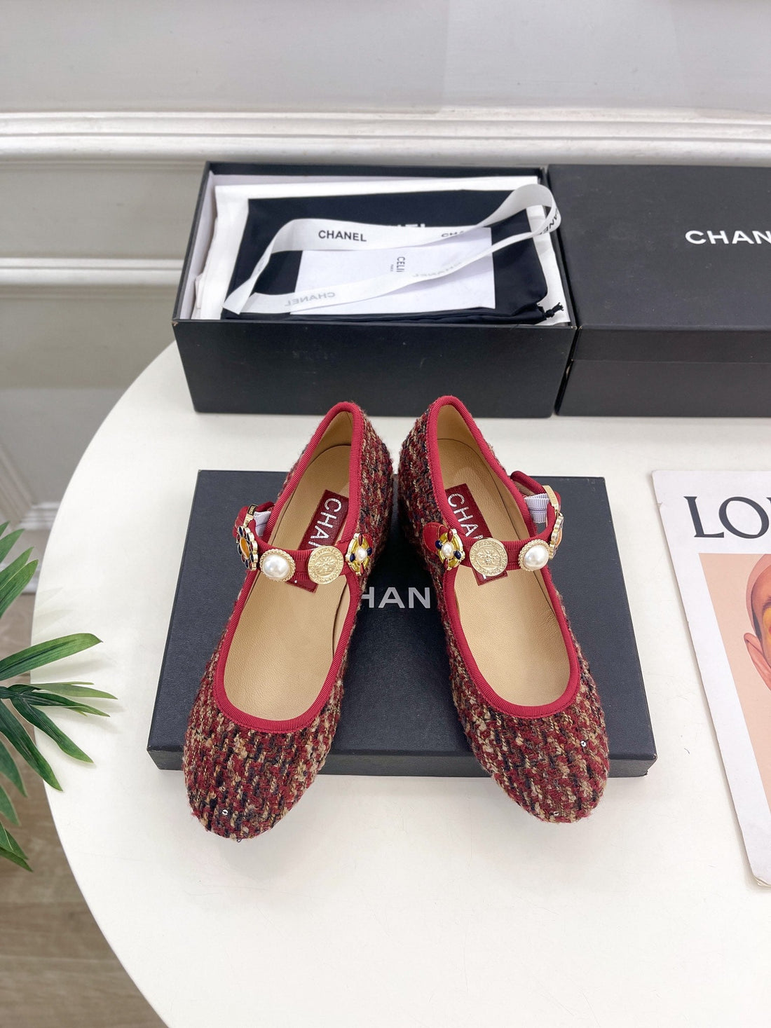 CC High Mary Janes 55MM Colorful Wool Tweed And Fabric 948821