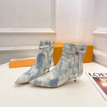 LV Stellar Ankle Boot 40MM White Mix Blue Calfskin
