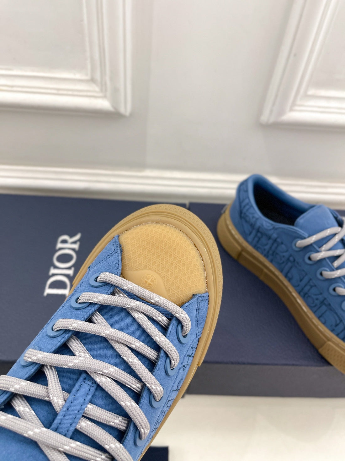 CD B33 Sneaker 30MM In Blue Monogram Denim Fabric 988199