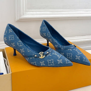 6AM High Pump 5 Cm In Classic Blue Monogram Denim