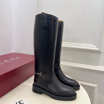 Gucci 25𝐬𝐬 Hight Boots Black Calfskin 435372
