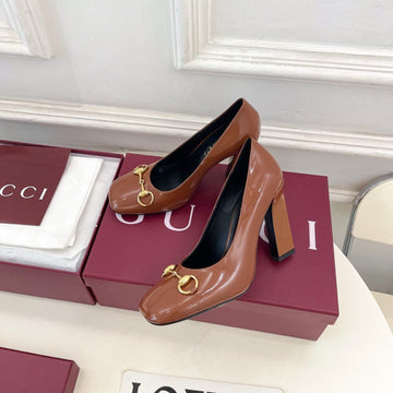 GG 26S Signora Pump 10CM Brown Leather 640303