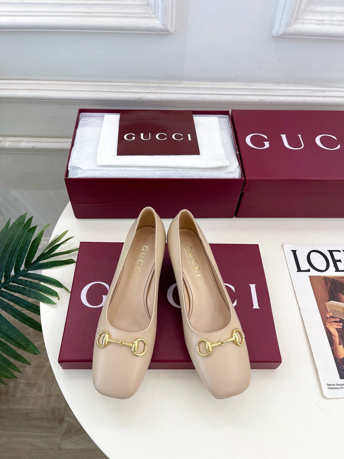 GG 26S Signora Pump 5.5cm Beige Leather 640314