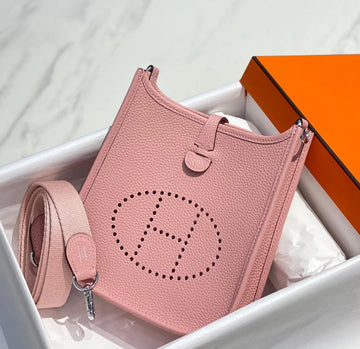 Hermes Mini Evelyne 23CM Pink Togo Leather