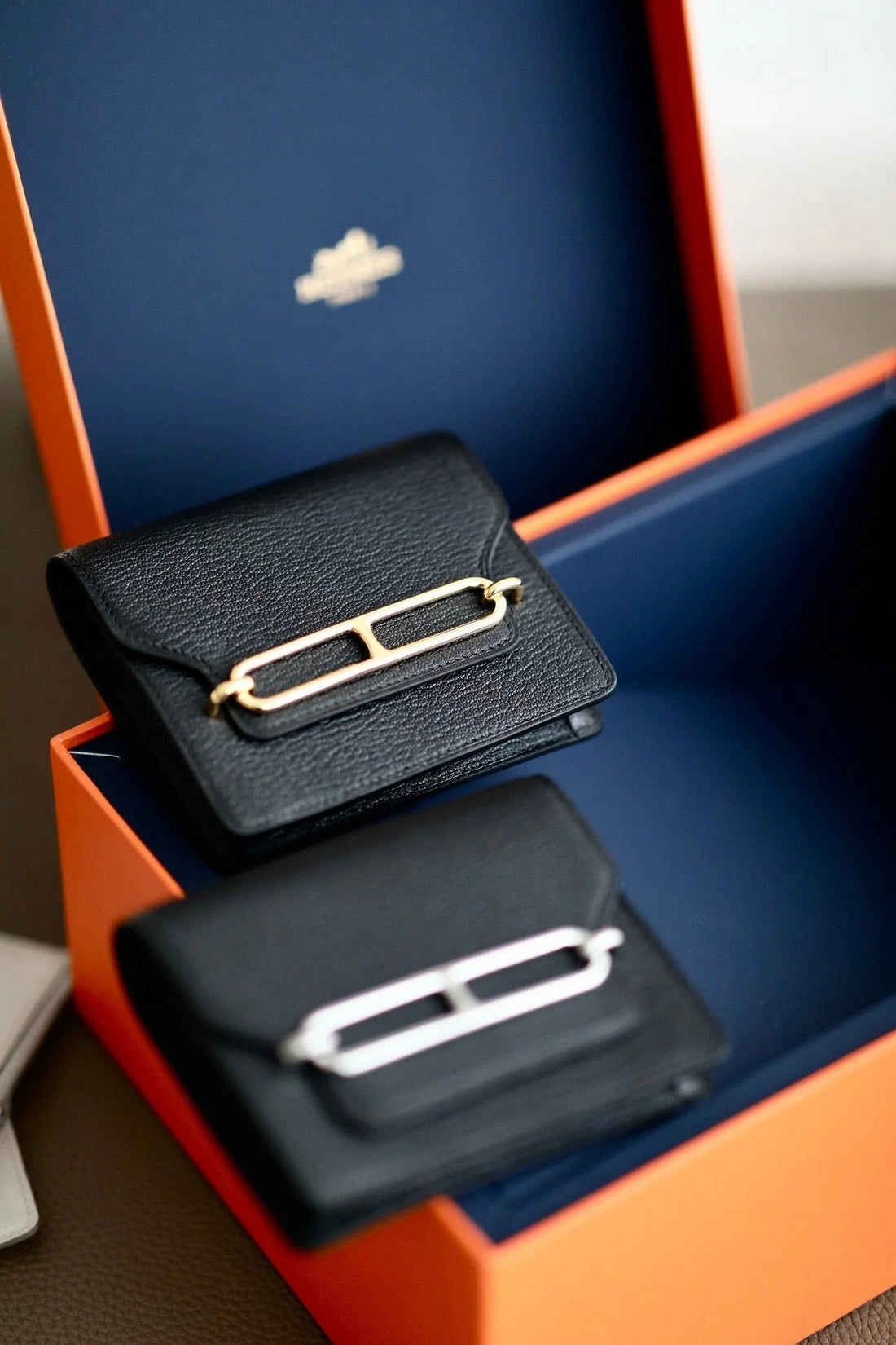 HM Roulisslim Wallet 12.7 Black Calfskin
