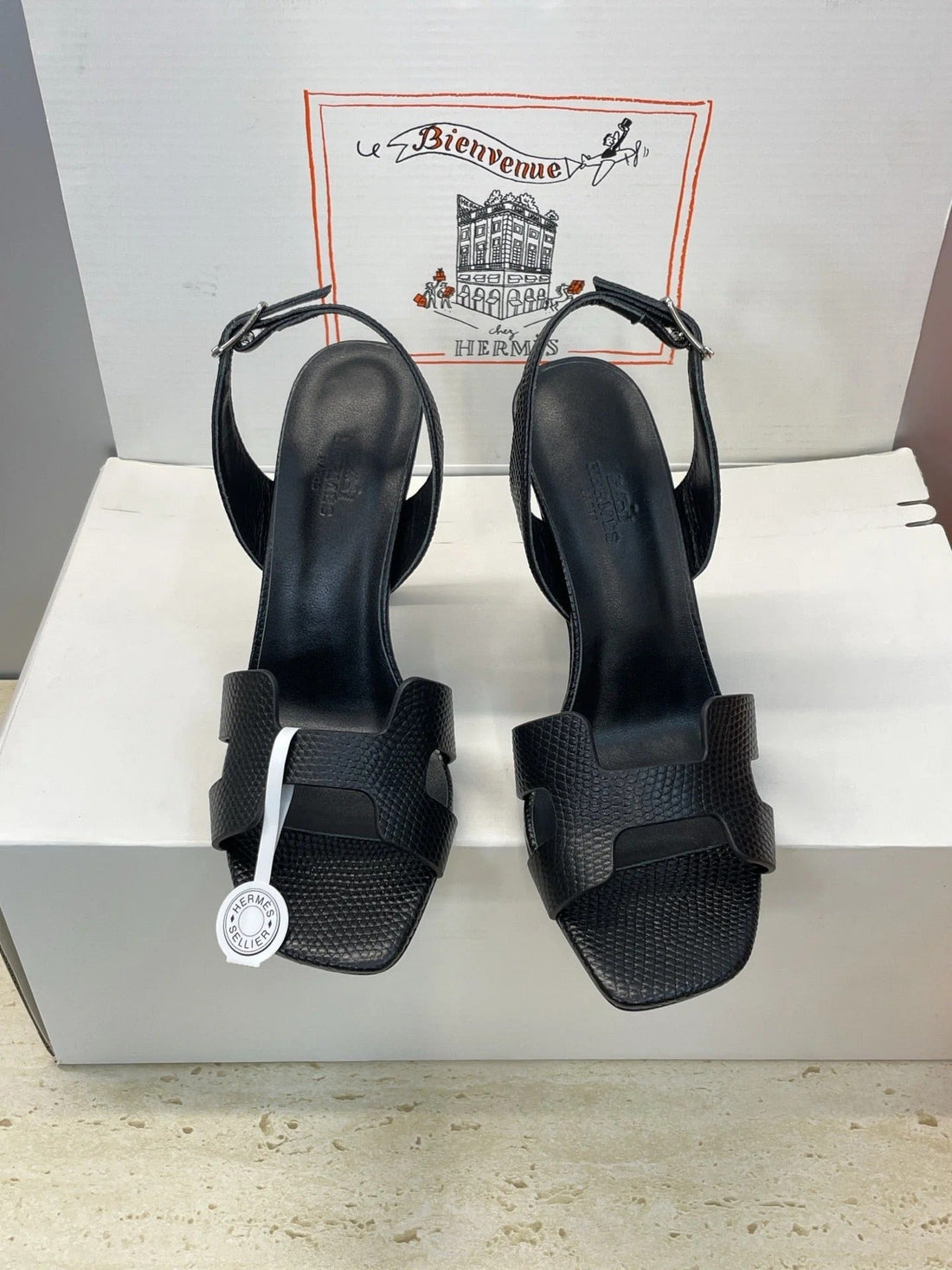 Hm 26SS High Heel Sandals 105 Black Cowhide 607116